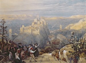 Byen og slottet i Loja, Spania, 1834